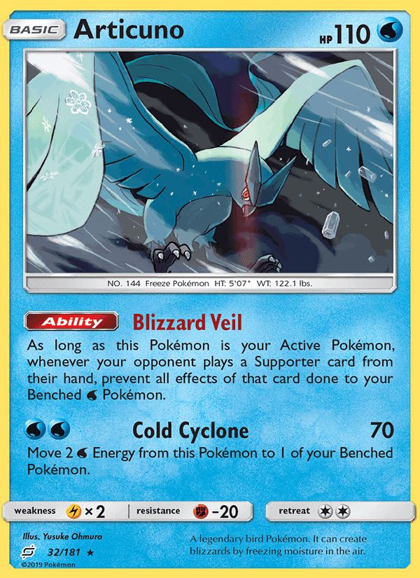 Articuno, carte 32 de Team Up