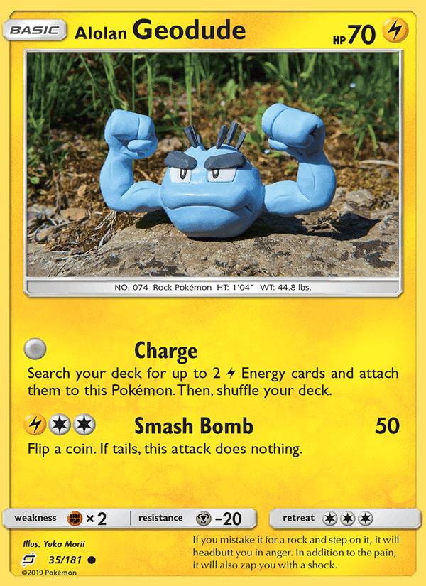 Alolan Geodude, card 35 from Team Up