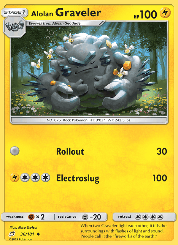 Alolan Graveler, card 36 from Team Up