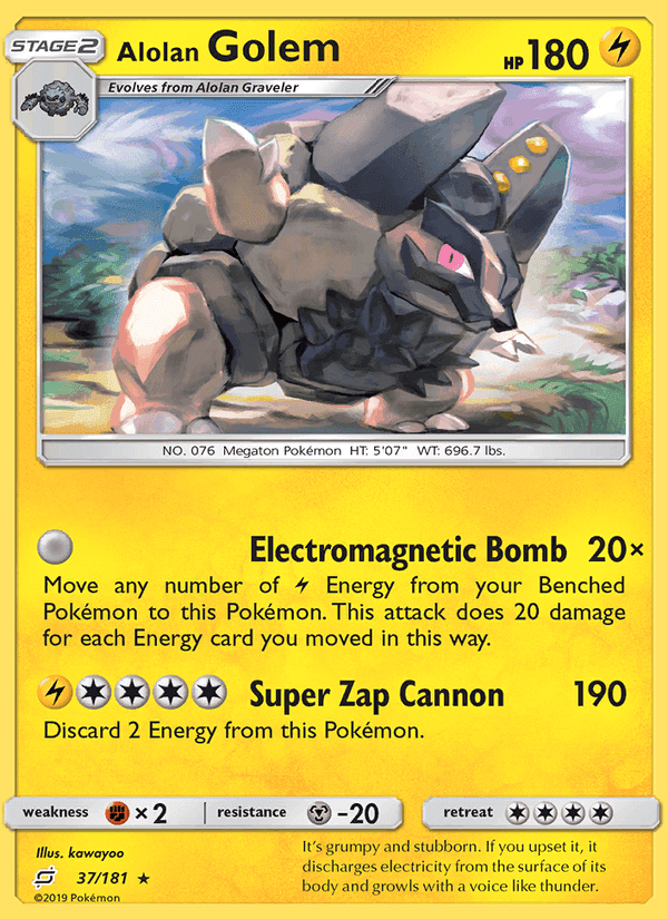 Alolan Golem, carte 37 de Team Up