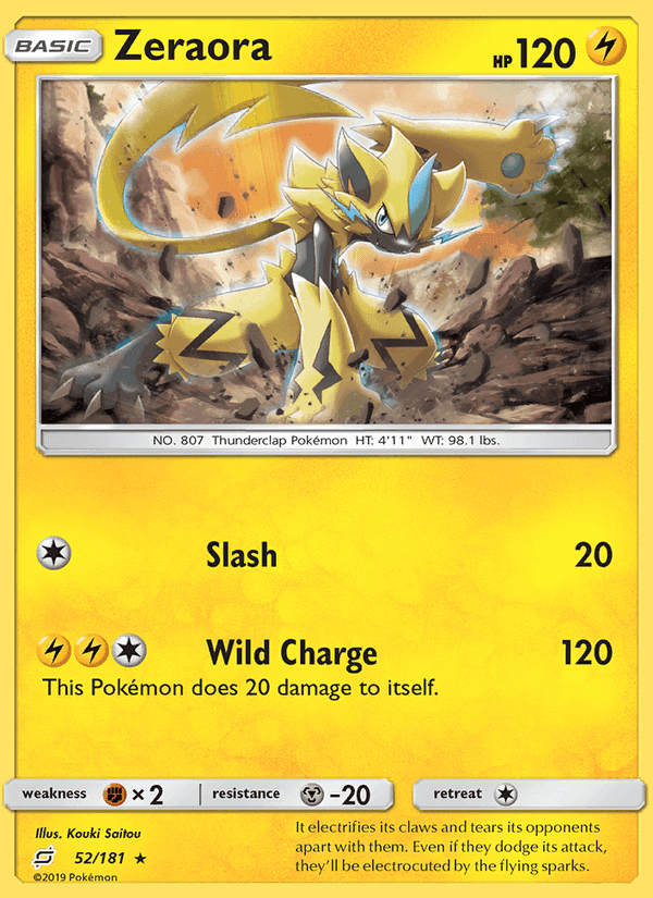 Zeraora, card 52 from Team Up
