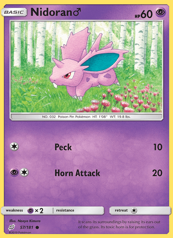 Nidoran♂, card 57 from Team Up