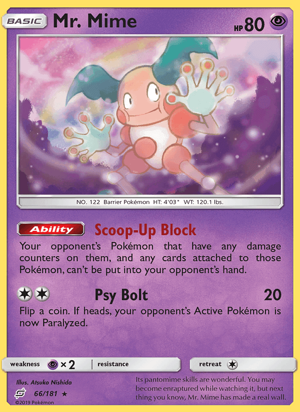 Mr. Mime, card 66 from Team Up