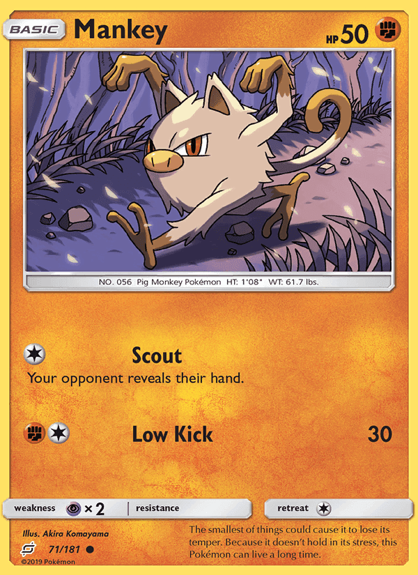 Mankey, card 71 from Team Up