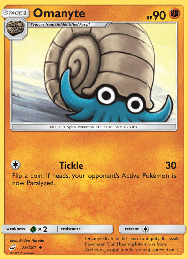 Omanyte, card 75 from Team Up