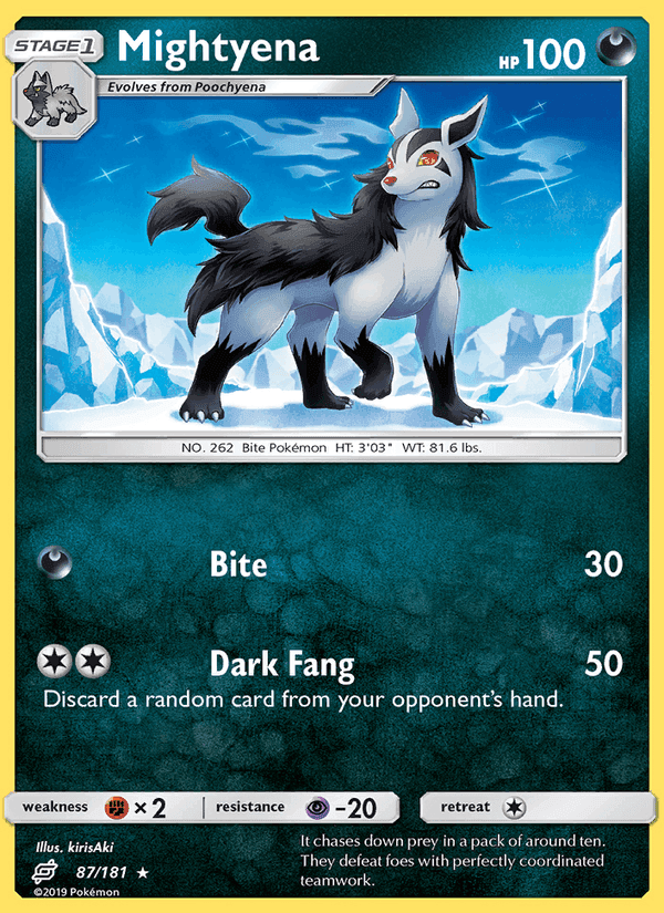 Mightyena, card 87 from Team Up