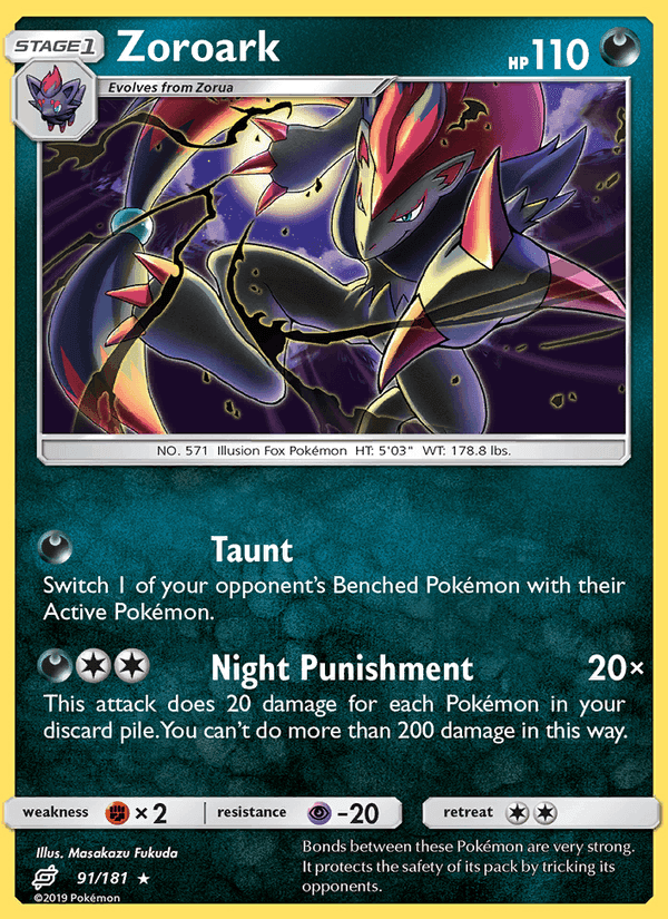 Zoroark, card 91 from Team Up