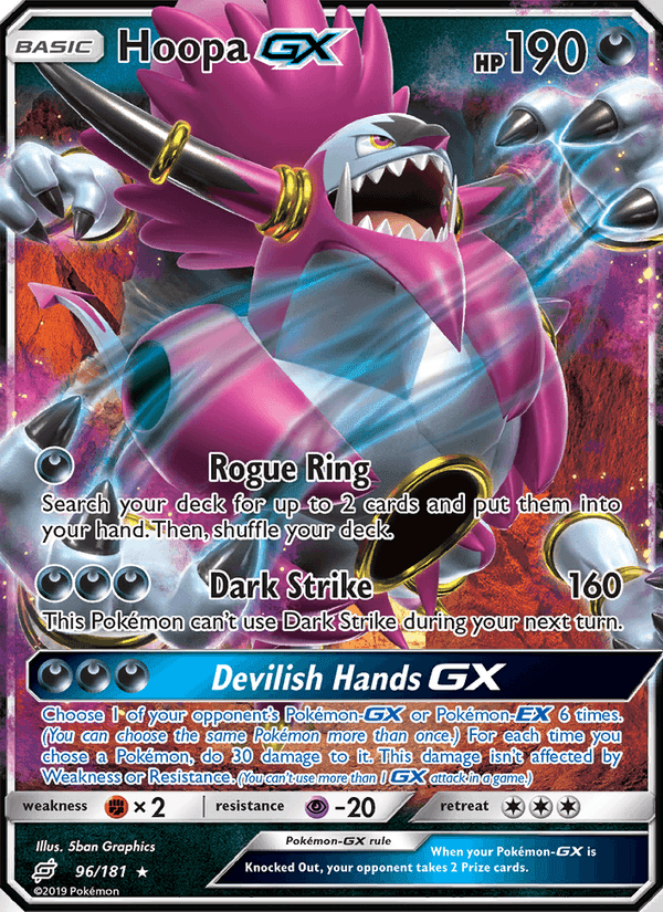 Hoopa GX, card 96 from Team Up