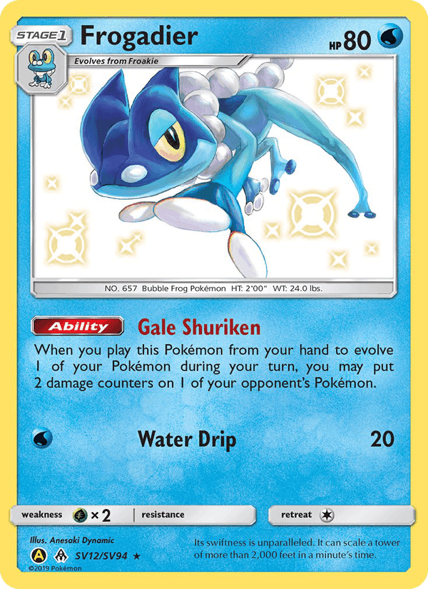 Frogadier, card SV12 from Hidden Fates
