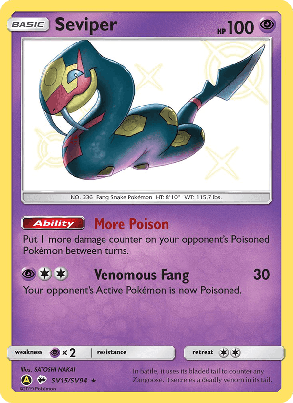 Seviper, card SV15 from Hidden Fates