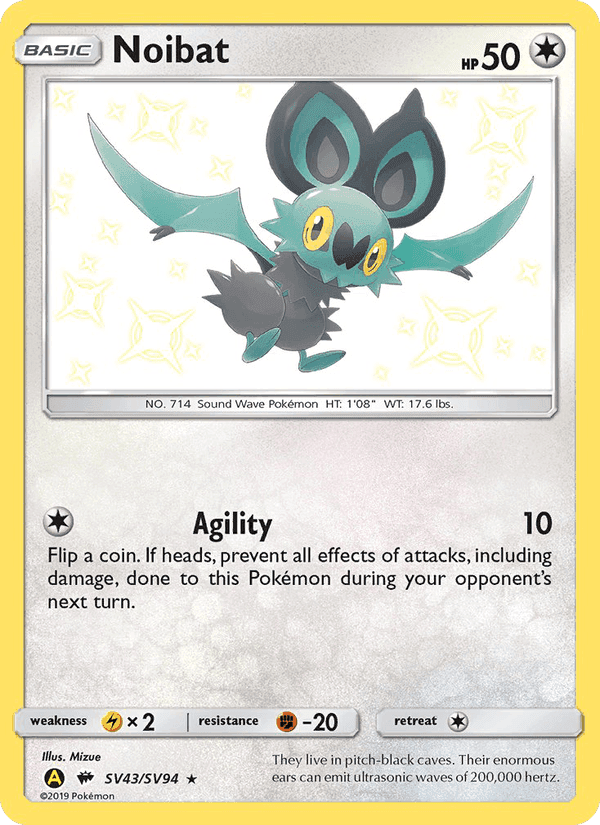 Noibat, card SV43 from Hidden Fates