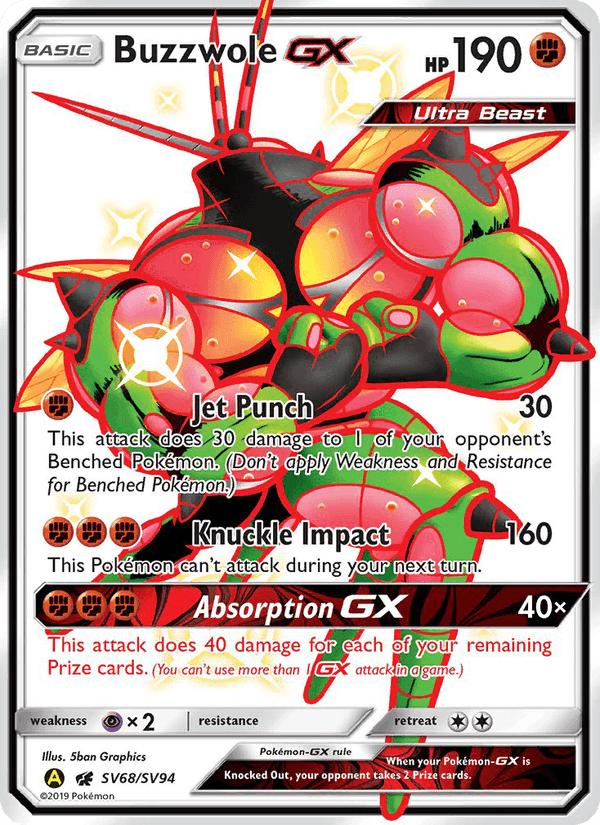 Buzzwole-GX, card SV68 from Hidden Fates