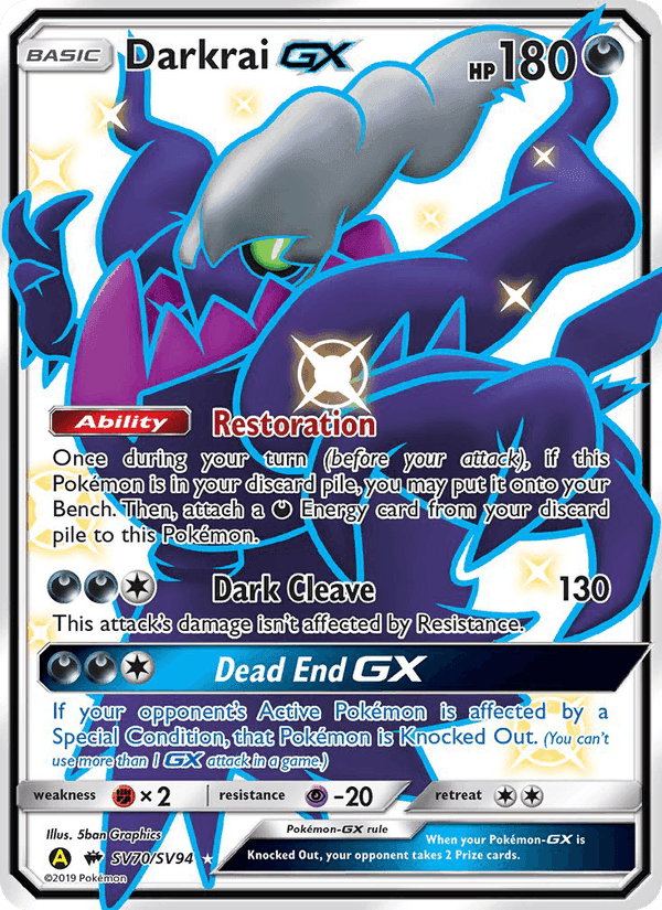 Darkrai-GX, card SV70 from Hidden Fates