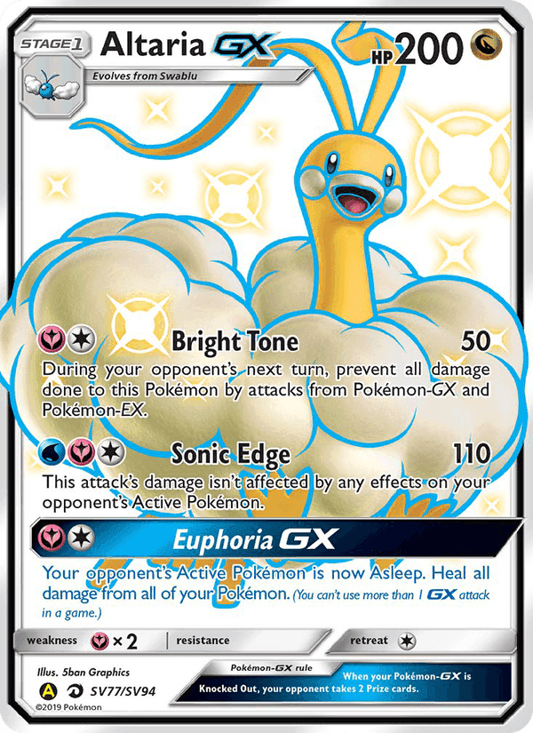 Altaria-GX, card SV77 from Hidden Fates