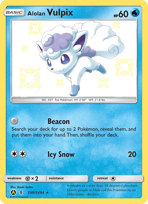 Alolan Vulpix, carta SV8 de Destinos Ocultos