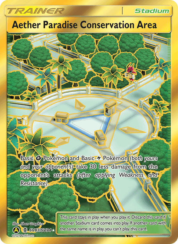 Aether Paradise Conservation Area, card SV87 from Hidden Fates