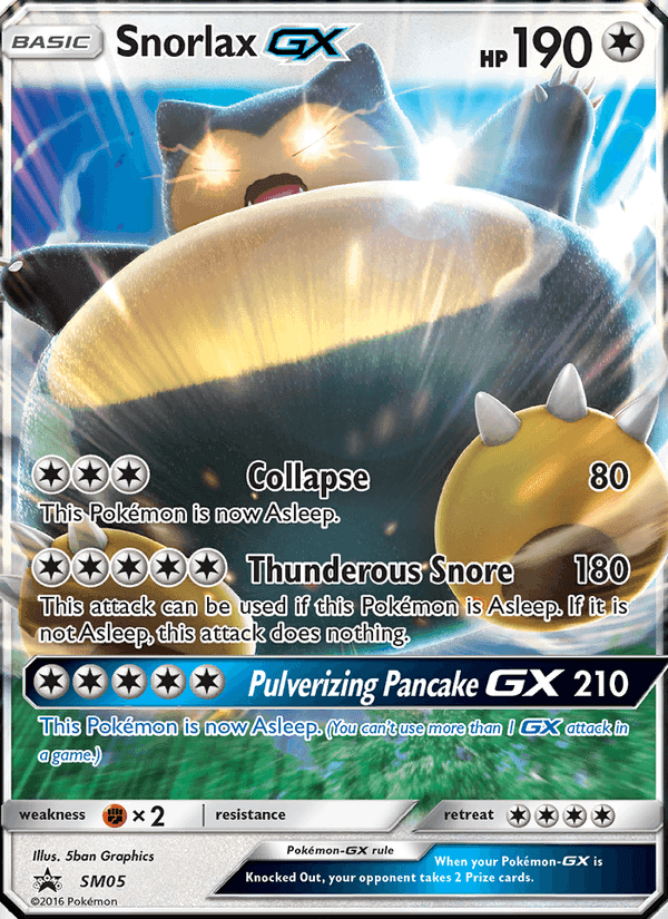 Snorlax GX, carta SM05 de SL Cartas de promoción