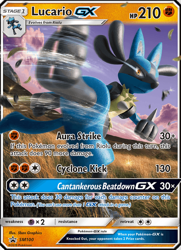 Lucario GX, card SM100 from SM Black Star Promos