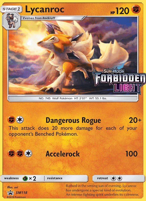Lycanroc, card SM118 from SM Black Star Promos