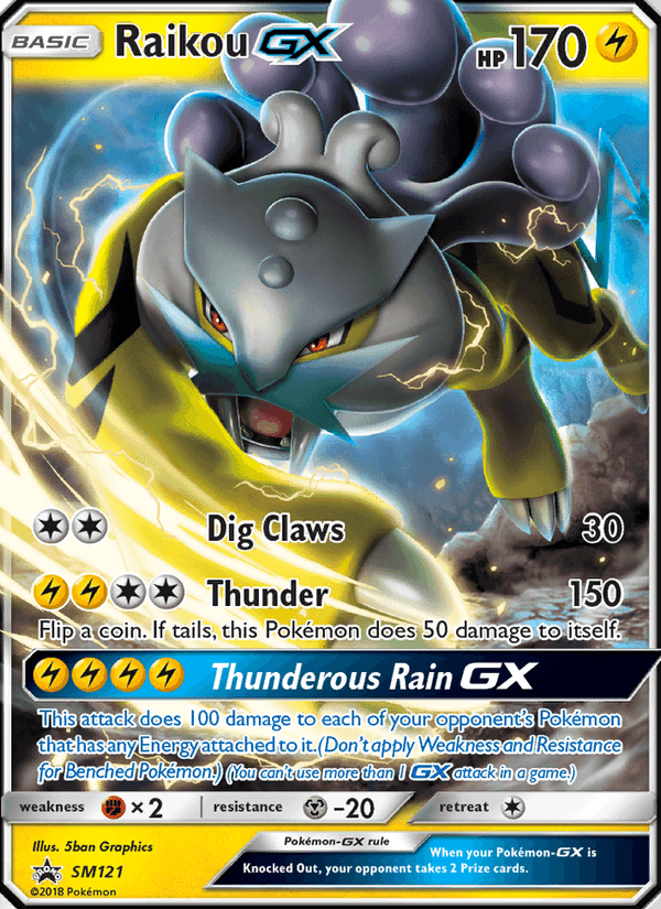 Raikou GX, card SM121 from SM Black Star Promos