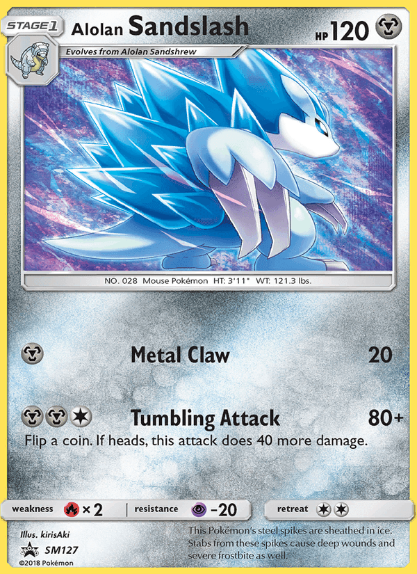 Alolan Sandslash, card SM127 from SM Black Star Promos
