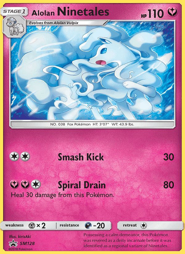 Alolan Ninetales, card SM128 from SM Black Star Promos