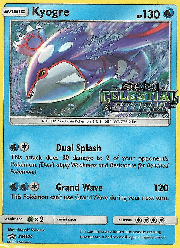 Kyogre, card SM129 from SM Black Star Promos