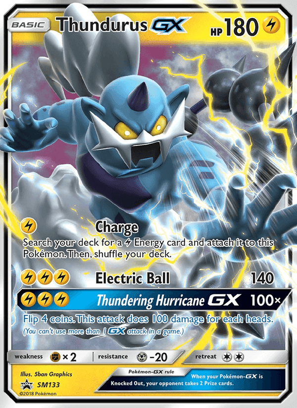 Thundurus GX, card SM133 from SM Black Star Promos