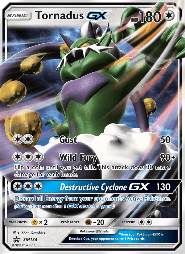 Tornadus GX, card SM134 from SM Black Star Promos