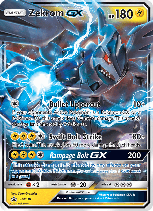 Zekrom GX, card SM138 from SM Black Star Promos