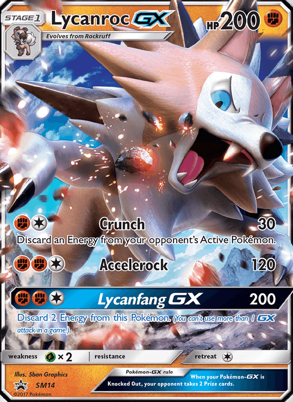 Lycanroc GX, carta SM14 de SL Cartas de promoción