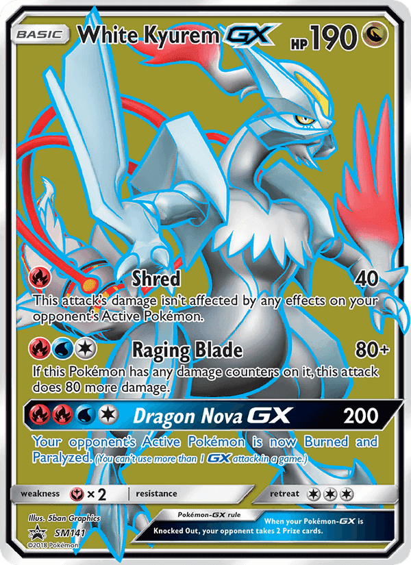 White Kyurem GX, card SM141 from SM Black Star Promos