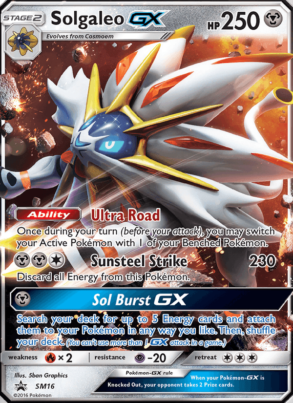 Solgaleo GX, carta SM16 di SL Promo