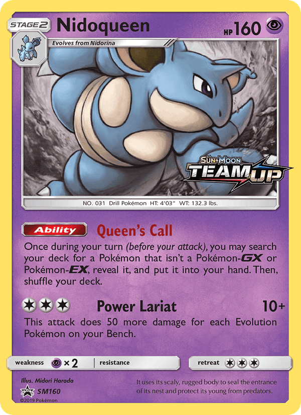 Nidoqueen, card SM160 from SM Black Star Promos