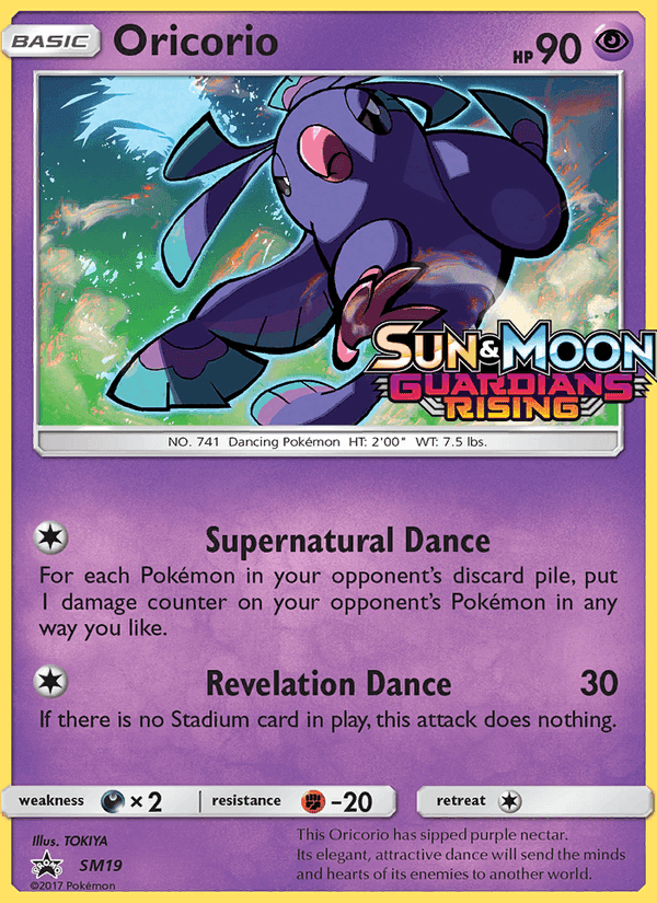 Oricorio, carta SM19 de SL Cartas de promoción
