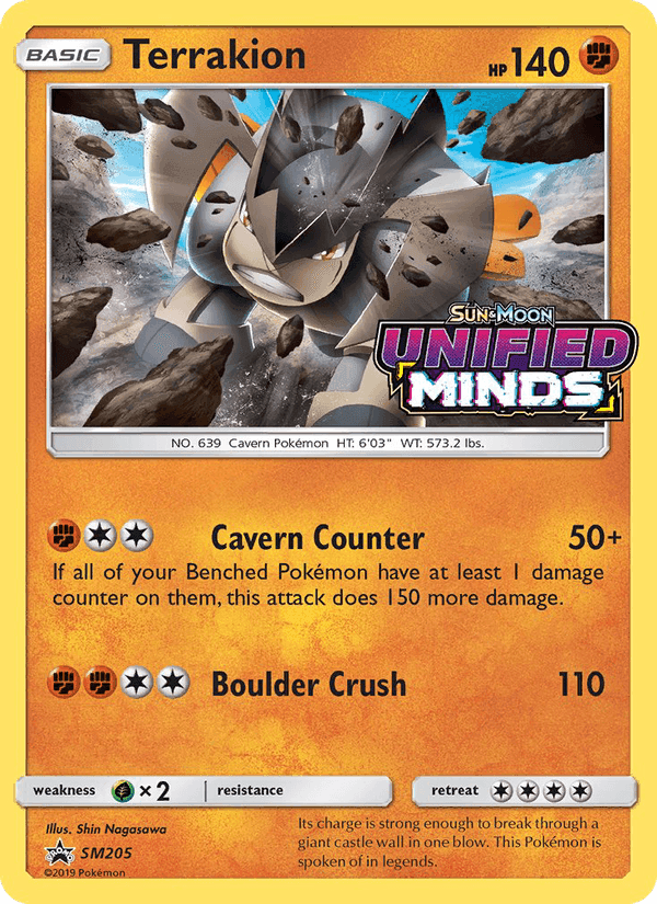 Terrakion, card SM205 from SM Black Star Promos