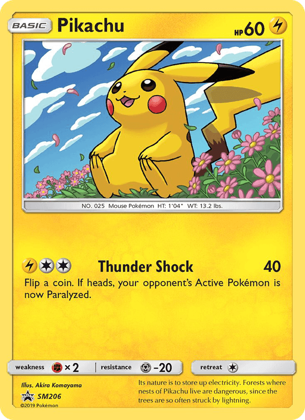 Pikachu, card SM206 from SM Black Star Promos