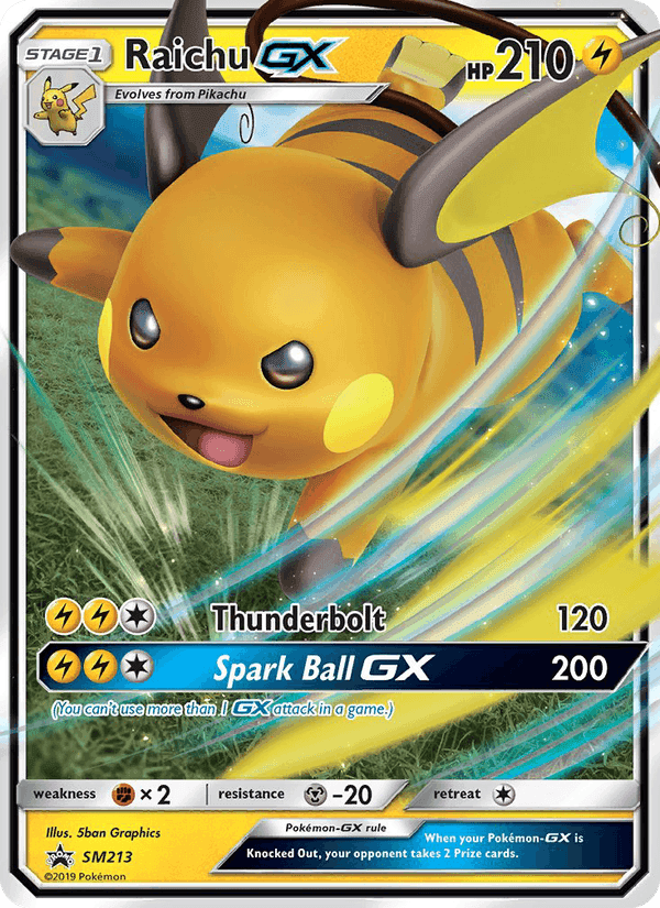 Raichu GX, card SM213 from SM Black Star Promos