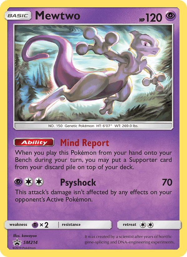 Mewtwo, carta SM214 de SL Cartas de promoción