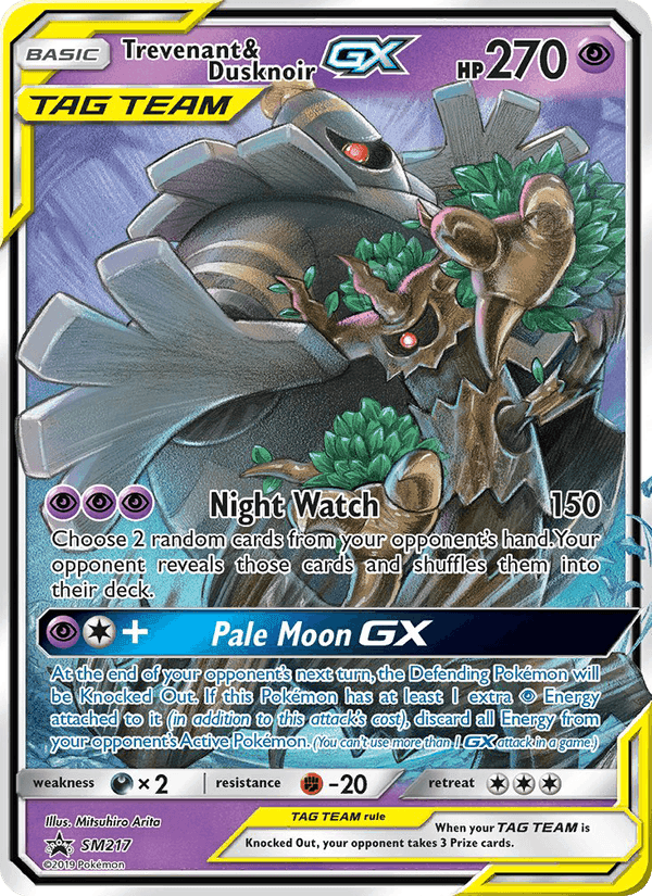 Trevenant & Dusknoir GX, card SM217 from SM Black Star Promos