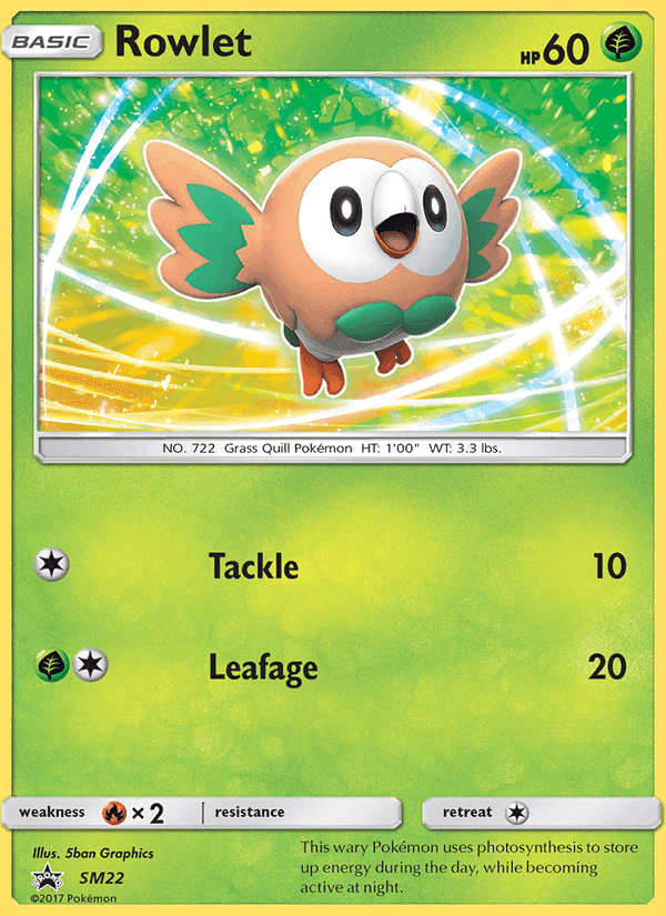 Rowlet, carta SM22 di SL Promo