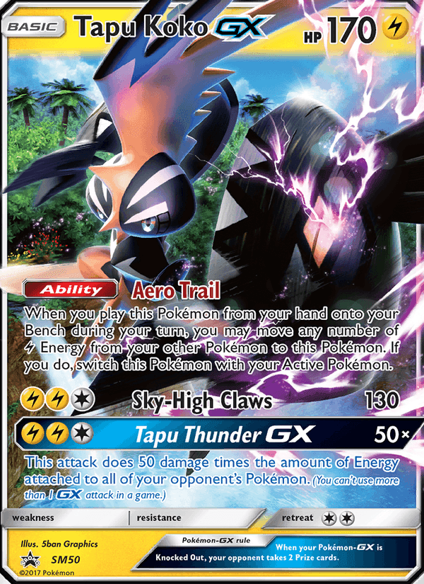 SM Black Star Promos の SM50 番、Tapu Koko GX