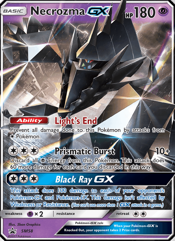 Necrozma GX, carta SM58 de SL Cartas de promoción
