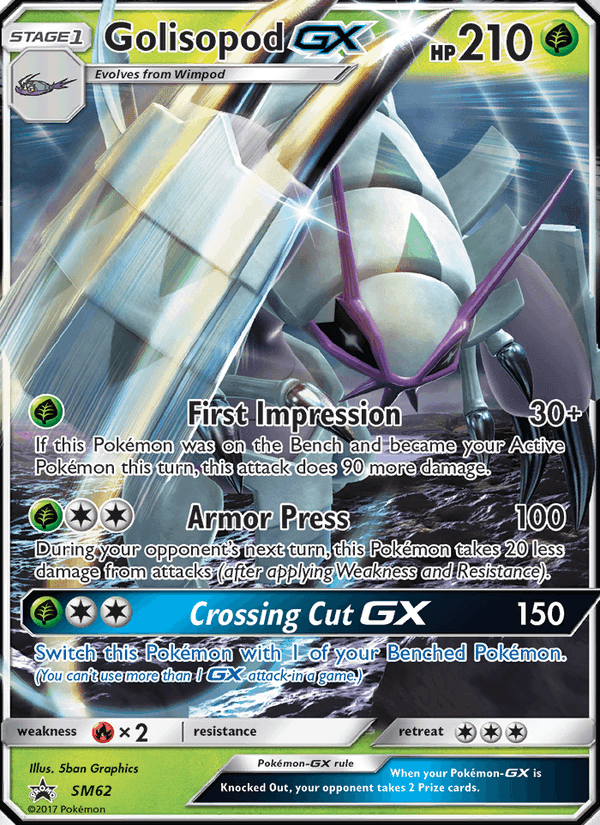 Golisopod GX, card SM62 from SM Black Star Promos
