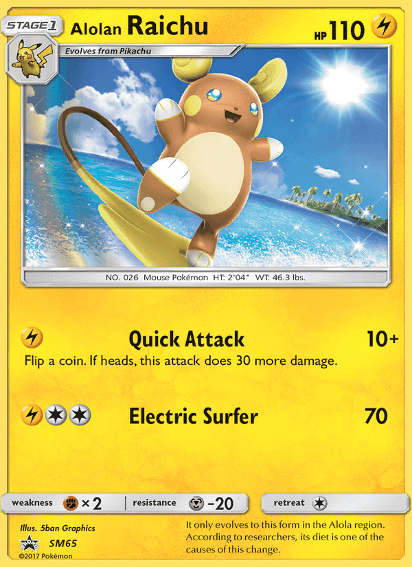 Alolan Raichu, card SM65 from SM Black Star Promos