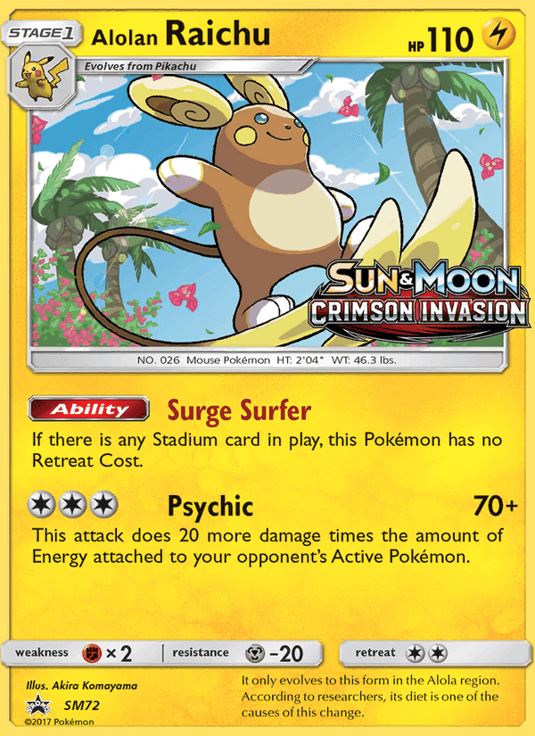 Alolan Raichu, card SM72 from SM Black Star Promos