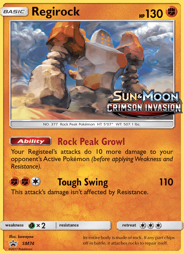 Regirock, carte SM74 de Promo SM