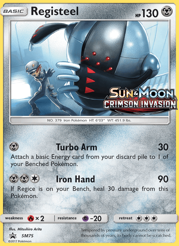 Registeel, card SM75 from SM Black Star Promos