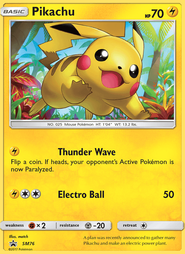 Pikachu, carta SM76 di SL Promo