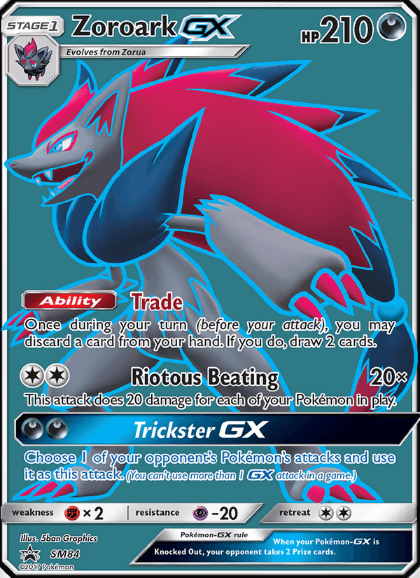 Zoroark GX, card SM84 from SM Black Star Promos